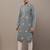Men’s grey embroidered kurta pyjama set