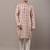 Men’s beige printed kurta pyjama set