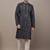 Men’s dark grey embroidered kurta pyjama set