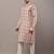 Men’s beige printed kurta pyjama set