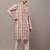 Men’s beige printed kurta pyjama set
