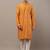 Men’s mustard printed kurta pyjama set