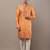 Men’s rust orange embroidered kurta pyjama set