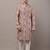 Men’s beige printed kurta pyjama set