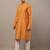Men’s mustard printed kurta pyjama set
