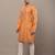 Men’s rust orange embroidered kurta pyjama set