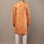 Men’s rust orange embroidered kurta pyjama set