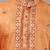 Men’s rust orange embroidered kurta pyjama set