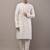 Men’s white textured embroidered kurta pyjama set