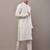 Men’s white textured embroidered kurta pyjama set