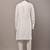 Men’s white textured embroidered kurta pyjama set