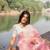 Baby pink soft linen slub jacuard work designer saree with blouse