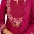Floral embroidered pure cotton round neck kurta trouser & dupatta set