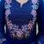 Floral embroidered pure cotton round neck kurta trouser & dupatta set