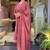 Floral embroidered pure cotton round neck kurta trouser & dupatta set