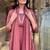 Floral embroidered pure cotton round neck kurta trouser & dupatta set