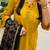Floral embroidered pure cotton v neck kurta trouser & dupatta set