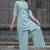 Floral embroidered pure cotton round neck kurta & trouser set