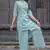 Floral embroidered  cotton round neck kurta & trouser set