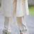 Floral embroidered pure cotton round neck kurta trouser & dupatta set