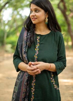 green floral print cotton kurta pant set 3