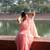 Baby pink soft linen slub jacuard work designer saree with blouse