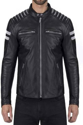 men's black lambskin leather biker jacket premium quilted design elegant