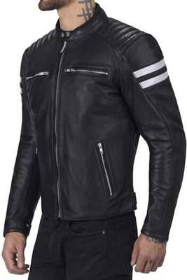 men's black lambskin leather biker jacket premium quilted design elegant 2