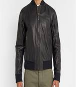 men's black lambskin leather jacket classic zip up style exclusive top grade