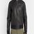 Men’s black genuine lambskin leather jacket – ribb collar &  ribb hand style