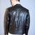 Men’s black genuine lambskin leather jacket – zipper & waist belt style
