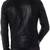 Men’s black genuine lambskin leather jacket – asymmetrical zipper style