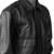 Men’s black leather biker jacket –bomber &ribbed cuffs and waistband sytyle