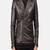 Men’s dark brown genuine leather (motorcycle) jacket – asymmetrical front zipper style