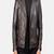 Men’s dark brown genuine leather (motorcycle) jacket – asymmetrical front zipper style