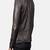 Men’s dark brown genuine leather (motorcycle) jacket – asymmetrical front zipper style