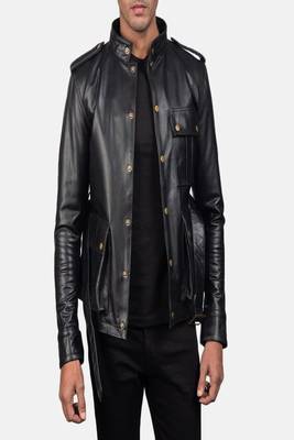men's black lambskin leather jacket classic zip up style exclusive fine 2
