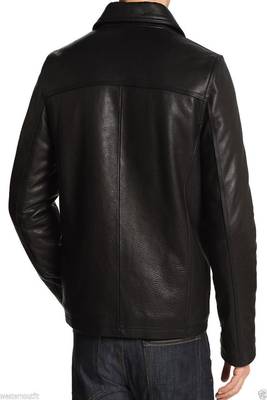 men's genuine lambskin leather jacket classic zip up style premium 2