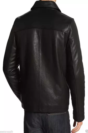 men's genuine lambskin leather jacket classic zip up style premium