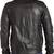 men's black lambskin leather jacket -shirt-collar straight center zipper style