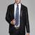 Men’s black shine blazer leather jacket – one chest pocket & modern minimal style