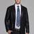 Men’s black shine blazer leather jacket – one chest pocket & modern minimal style