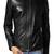 Men’s black lambskin  leather jacket  – stylish straight zipper style