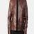 Men’s brown genuine leather jacket-front zip closure with snap-button placket style