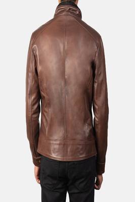men's brown lambskin leather jacket classic zip front style 3