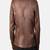Men’s brown genuine leather jacket-front zip closure with snap-button placket style