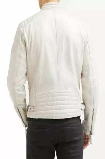 men's white lambskin leather biker jacket premium quilted design exclusive