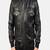Men’s black lambskin leather jacket – moto bomber front zip closure style
