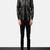 Men’s black lambskin leather jacket – moto bomber front zip closure style