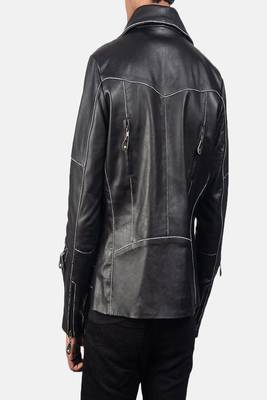 men's white lambskin leather biker jacket classic moto zip style signature 3